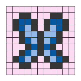 11x11 px Grade de pixel art de borboleta n 0