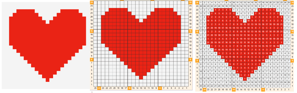Aqui reunimos várias grades de pixel de coração em diferentes modelos, estilos e tamanhos