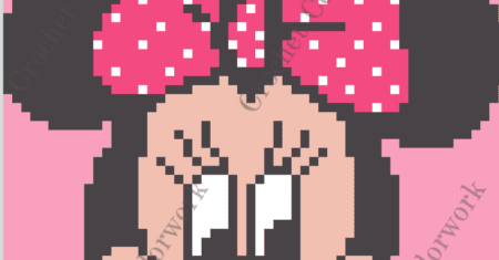 MINNIE MOUSE Pixel Grid Pattern for Crochet, Knitting, and Cross Stitch