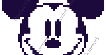 MICKEY MOUSE Pixel Grid Pattern for Crochet, Knitting, and Cross Stitch