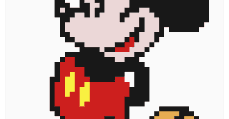 MICKEY MOUSE Grid Pattern 44×55