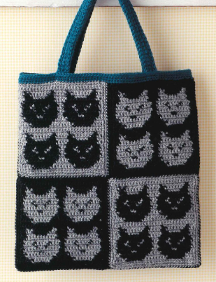 Grades de Pixels para Crochê: guia completo para projetos impressionantes 3 Tapestry crochet bag cat 1 edited