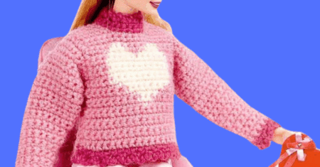 Crochet Barbie Pullover Pattern – Easy Valentine’s Sweater
