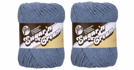 Lily Sugar ‘N Cream Fio sólido tamanho super, 113 g, calibre 4 médio, 100% algodão – jeans azul