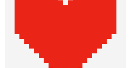 Grades de Pixel de Coração para Crochê e Ponto Cruz – Download Grátis