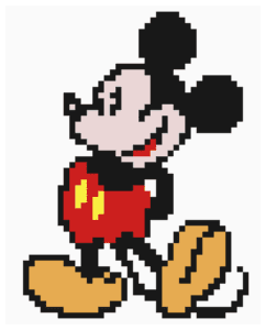 Mickey Mouse Pixel Grid 44x55 1