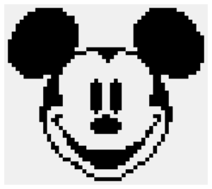 Grades de pixel Mickey grátis  para crochê e ponto cruz.