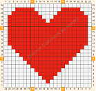 O que é Crochê Intarsia? Guia Passo a Passo para Iniciantes 4 Coracao pixel art miniatura