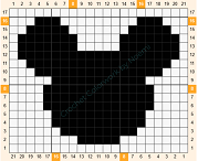 O que é Crochê Intarsia? Guia Passo a Passo para Iniciantes 7 Mickey pixel art miniatura