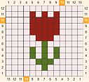 O que é Crochê Intarsia? Guia Passo a Passo para Iniciantes 13 flor pixel art miniatura
